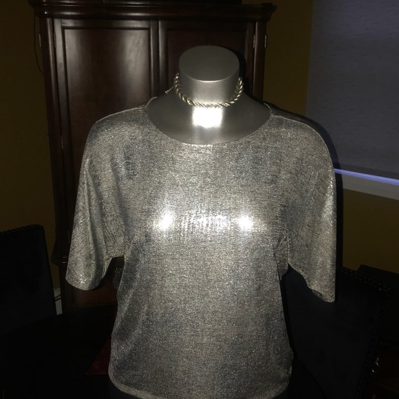 Silver metallic front knit back - Picture 1 of 1